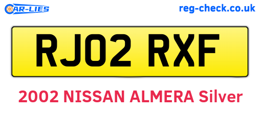 RJ02RXF are the vehicle registration plates.