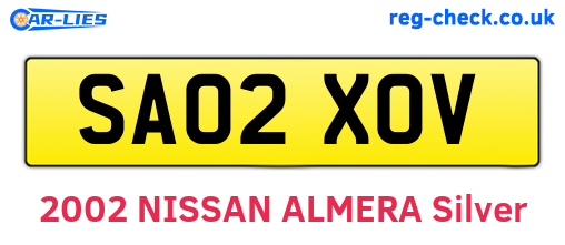 SA02XOV are the vehicle registration plates.