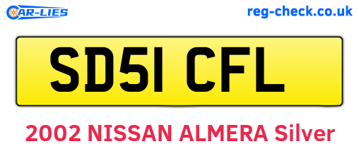SD51CFL are the vehicle registration plates.