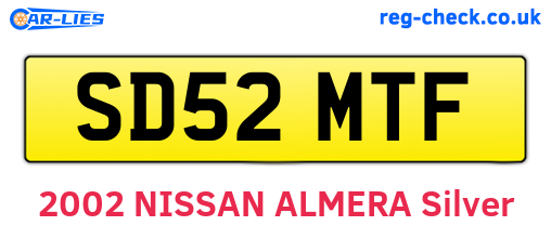 SD52MTF are the vehicle registration plates.