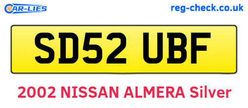 SD52UBF are the vehicle registration plates.