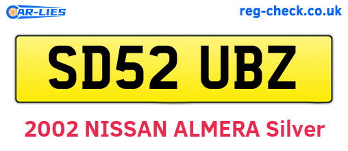 SD52UBZ are the vehicle registration plates.
