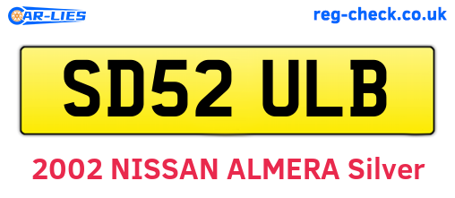 SD52ULB are the vehicle registration plates.