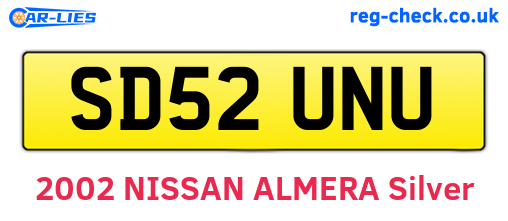 SD52UNU are the vehicle registration plates.