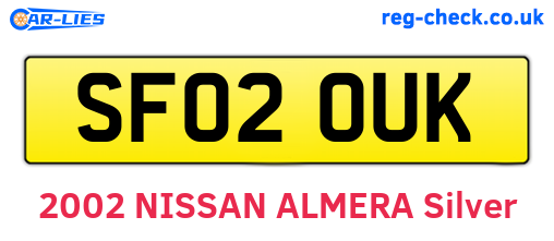 SF02OUK are the vehicle registration plates.