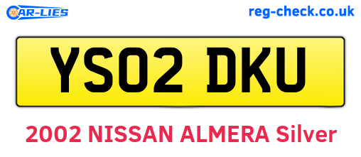 YS02DKU are the vehicle registration plates.