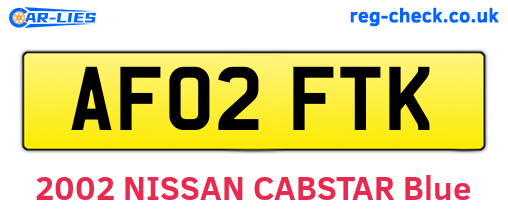AF02FTK are the vehicle registration plates.