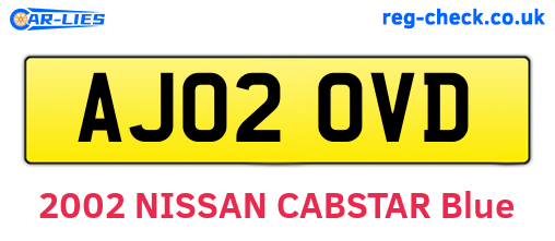 AJ02OVD are the vehicle registration plates.