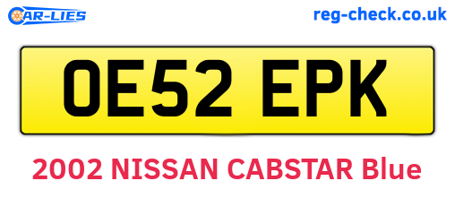 OE52EPK are the vehicle registration plates.