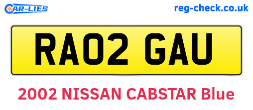 RA02GAU are the vehicle registration plates.