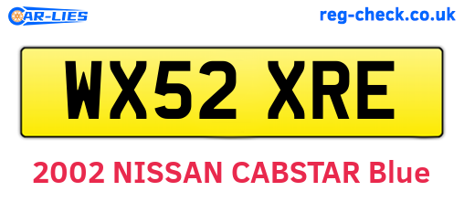 WX52XRE are the vehicle registration plates.