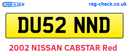 DU52NND are the vehicle registration plates.