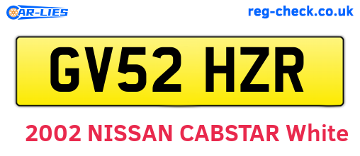 GV52HZR are the vehicle registration plates.