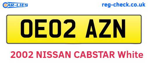 OE02AZN are the vehicle registration plates.