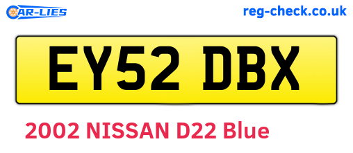 EY52DBX are the vehicle registration plates.