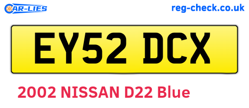 EY52DCX are the vehicle registration plates.