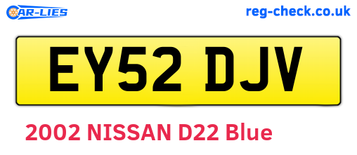 EY52DJV are the vehicle registration plates.