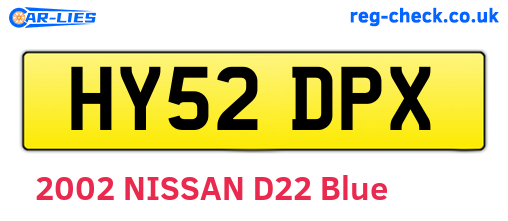 HY52DPX are the vehicle registration plates.