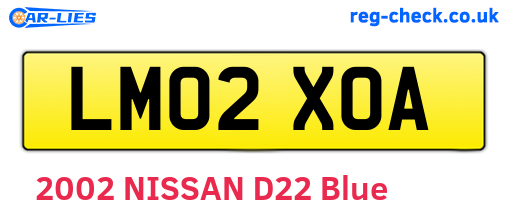 LM02XOA are the vehicle registration plates.