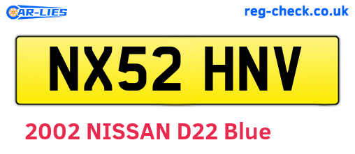 NX52HNV are the vehicle registration plates.