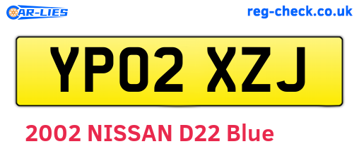 YP02XZJ are the vehicle registration plates.