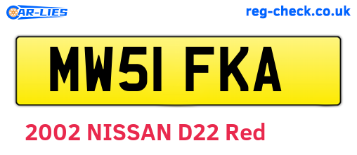 MW51FKA are the vehicle registration plates.