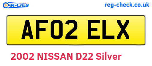 AF02ELX are the vehicle registration plates.