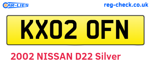 KX02OFN are the vehicle registration plates.