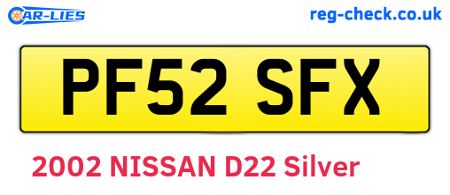 PF52SFX are the vehicle registration plates.