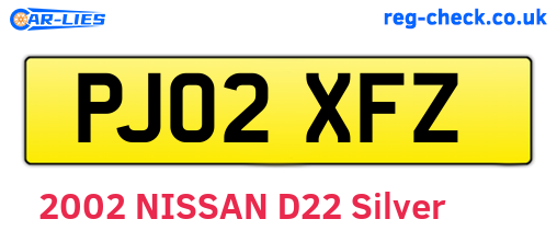 PJ02XFZ are the vehicle registration plates.