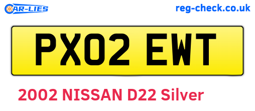 PX02EWT are the vehicle registration plates.