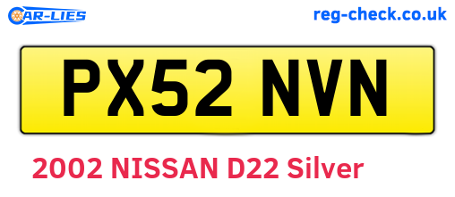 PX52NVN are the vehicle registration plates.