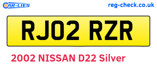 RJ02RZR are the vehicle registration plates.