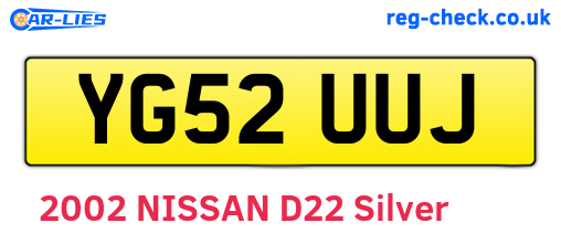 YG52UUJ are the vehicle registration plates.