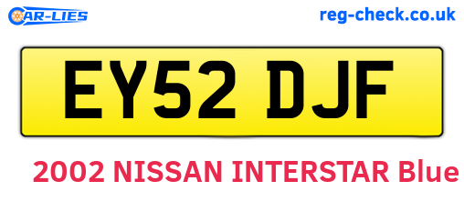 EY52DJF are the vehicle registration plates.