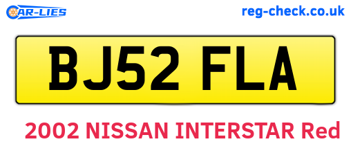 BJ52FLA are the vehicle registration plates.