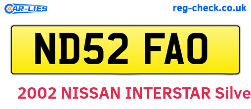 ND52FAO are the vehicle registration plates.