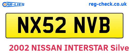 NX52NVB are the vehicle registration plates.