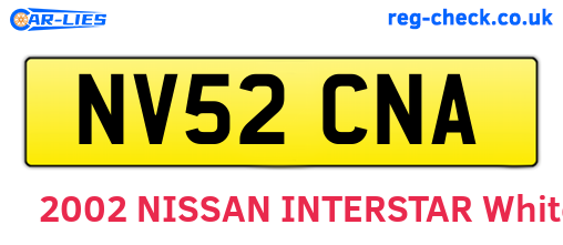 NV52CNA are the vehicle registration plates.