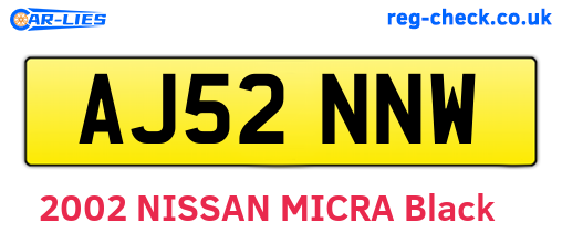AJ52NNW are the vehicle registration plates.