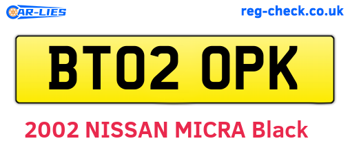 BT02OPK are the vehicle registration plates.