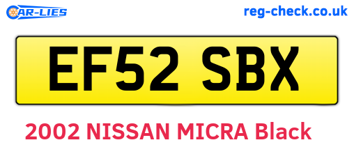 EF52SBX are the vehicle registration plates.