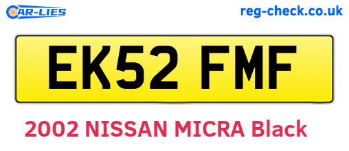 EK52FMF are the vehicle registration plates.