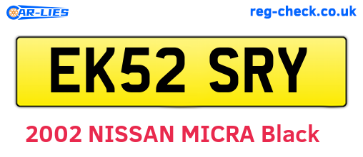 EK52SRY are the vehicle registration plates.