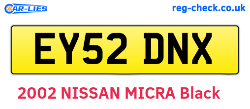 EY52DNX are the vehicle registration plates.