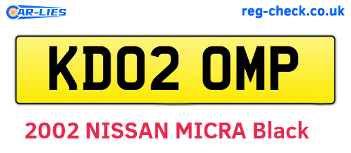 KD02OMP are the vehicle registration plates.