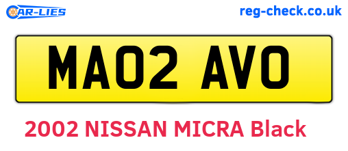 MA02AVO are the vehicle registration plates.
