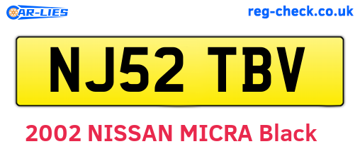 NJ52TBV are the vehicle registration plates.