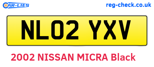 NL02YXV are the vehicle registration plates.