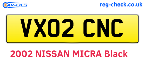 VX02CNC are the vehicle registration plates.
